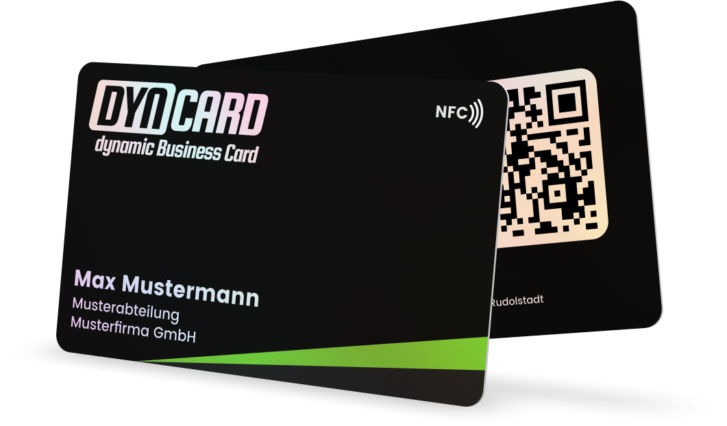 DYNCARD Schwarz-Holografisch - dynamische digitale Visitenkarte mit Onlineprofil