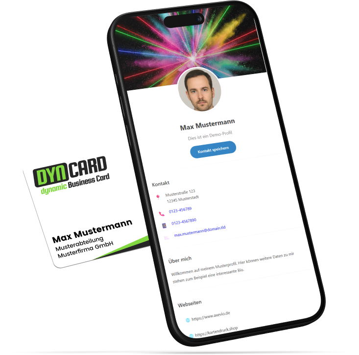 Digitales Profil online mit der DYNCARD - die dynamische, digitale Visitenkarte